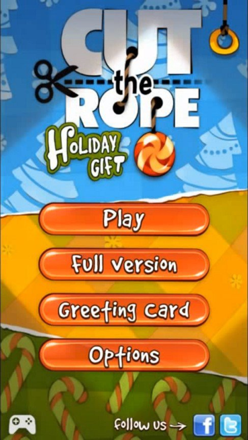 Presente da Chillingo: jogo Cut the Rope Holiday de graça para